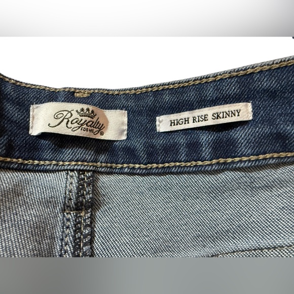 Royalty For Me Blue Denim High Rise Skinny Jeans, size 14 - Picture 8 of 13